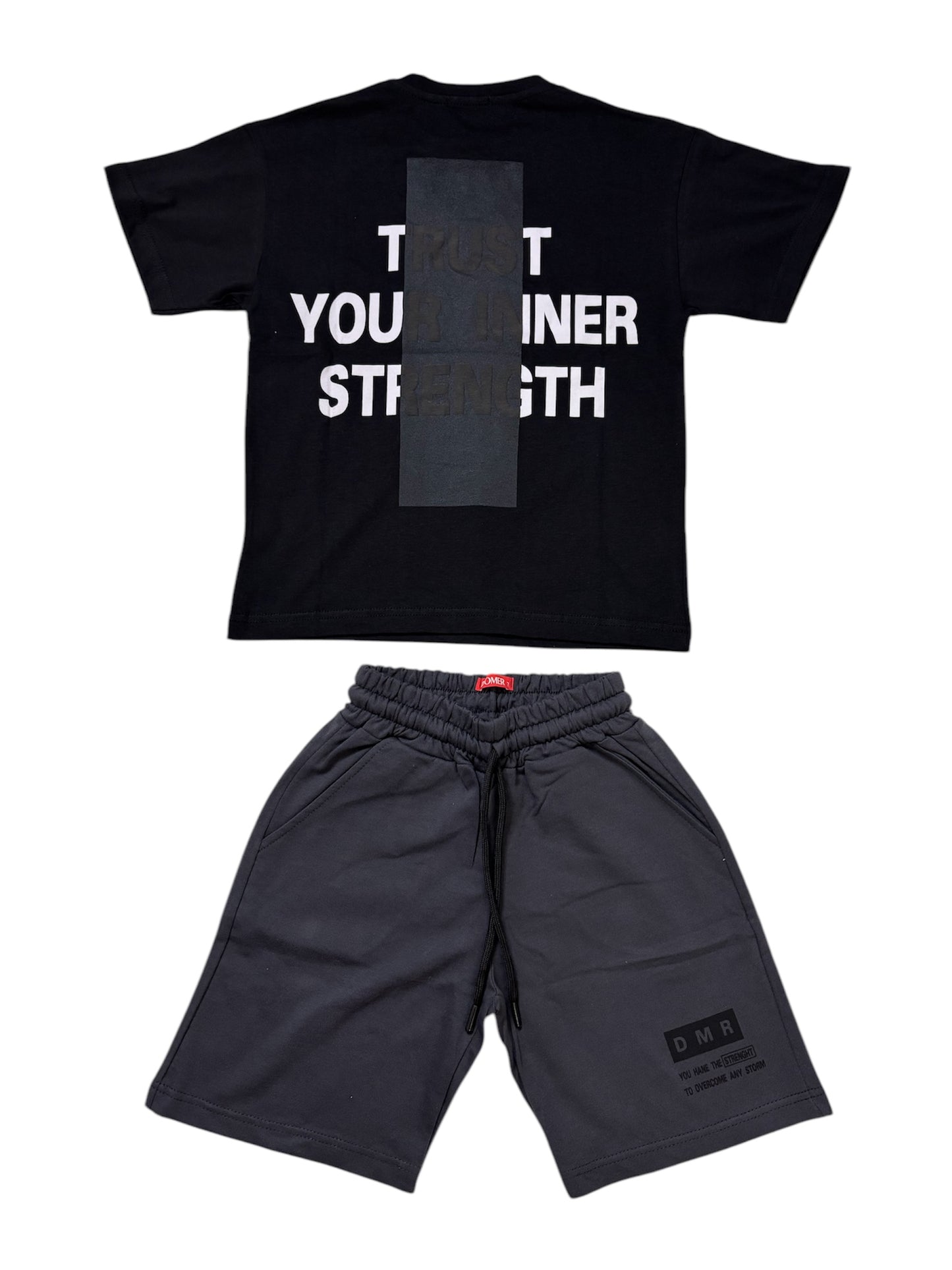 Σετ Αγόρι DOMER – Casual Μαύρη Μπλούζα & Βερμούδα