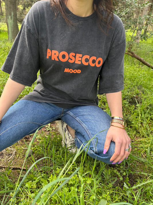T-shirt “PROSECCO MOOD” – Βαμβακερό oversized μπλουζάκι με στάμπα