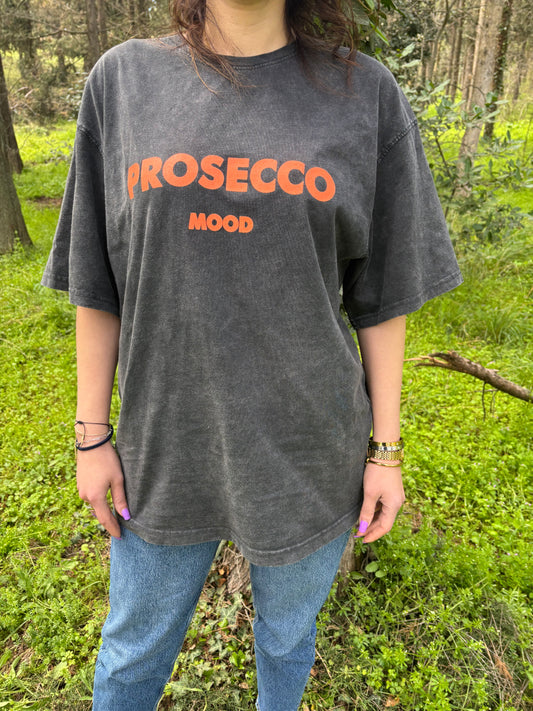 T-shirt “PROSECCO MOOD” – Βαμβακερό oversized μπλουζάκι με στάμπα